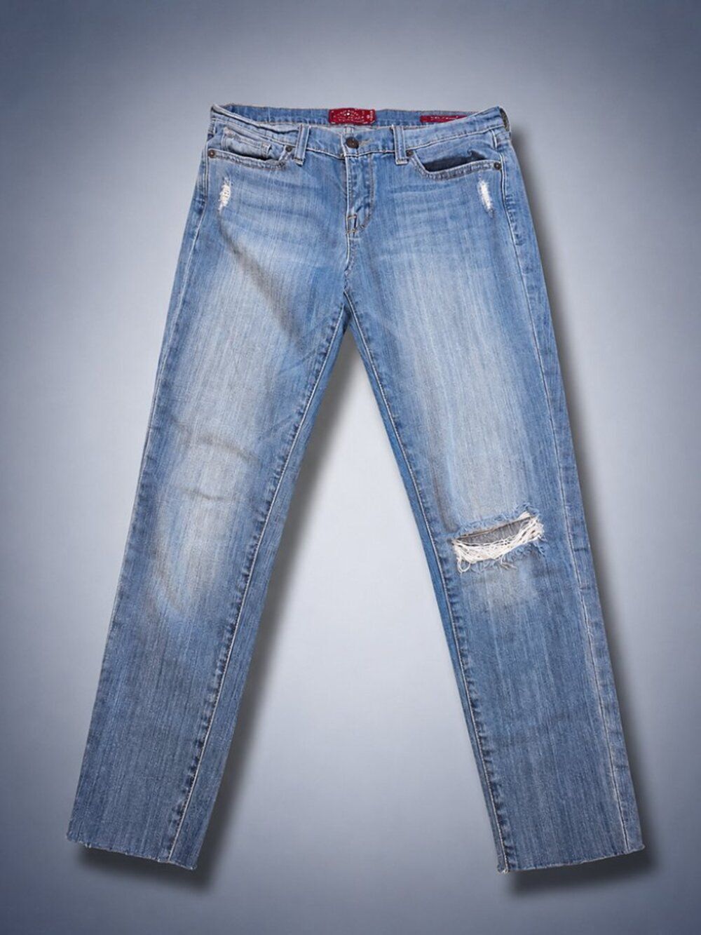 Lucky Brand Charlie Skinny Whiskered Distressed Size 6/28